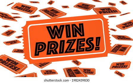 Win Prizes Lottery Raffle Tickets Big Winnings Lucky Winner 3d Illustration - Powered by Shutterstock