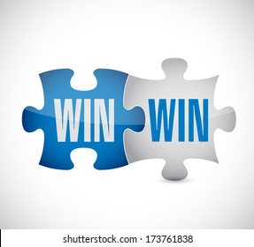 Win Win Puzzle Illustration Design Over A White Background