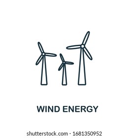 Wind Energy icon from clean energy collection. Simple line element Wind Energy symbol for templates, web design and infographics