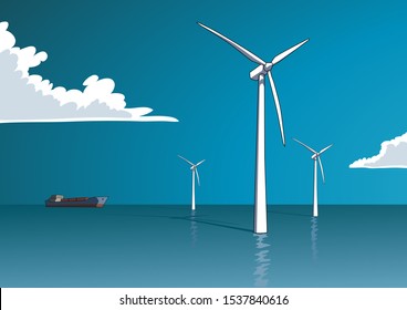 Wind Energy Offshore Renewable Energy Stock Illustration 1537840616 ...