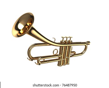 Wind Instrument On White Background Stock Illustration 76487950