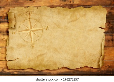 wind rose on old  parchment with copy space