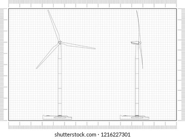 Wind Turbine Architect Blueprint 