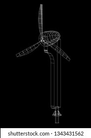 Wind Turbine Architect Blueprint  3D Renderings