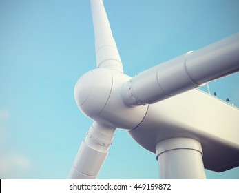Wind turbine with blue sky. 3d illustration high resolution - Shutterstock ID 449159872