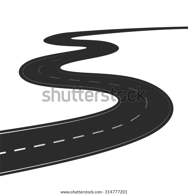 白い背景に巻き線の道路イラスト のイラスト素材