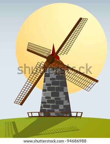 Similar – Windmühle hinter gelben Rapsblüten III