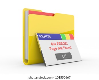 Window error 404. Page not found. 3d illustration