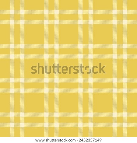 Window pane plaid seamless pattern, white, yellow, can be used in fashion decoration design. Bedding, curtains, tablecloths