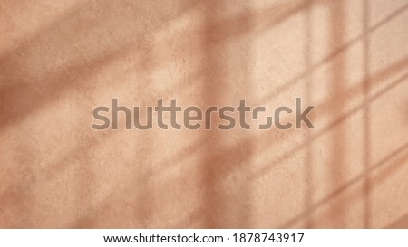 Window shadows beige wall empty background. 3d rendering