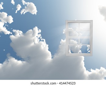 Window in sky 3D Render