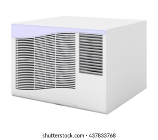 Window unit air conditioner.  3d render