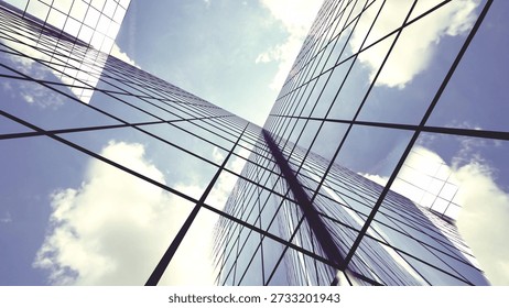 Windows mirror facade wall building bg 3d render