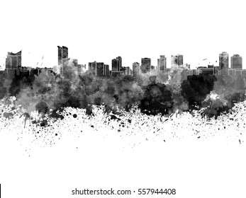 Windsor Skyline In Black Watercolor