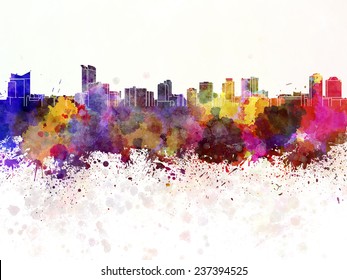 Windsor Skyline In Watercolor Background