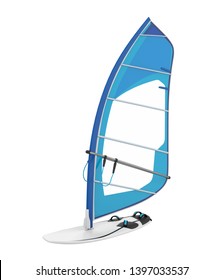Windsurf Board Sail Isolated. 3D rendering