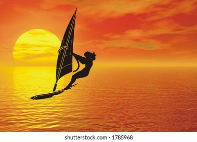 windsurfer silhouette - Powered by Shutterstock