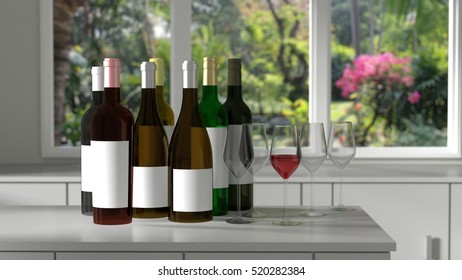wine 3d rendering
