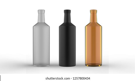 Wine bottle 2 . 3d rendering