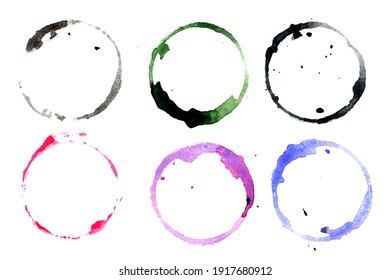 Wine Bottom Glass Ring Stains For Badge Design