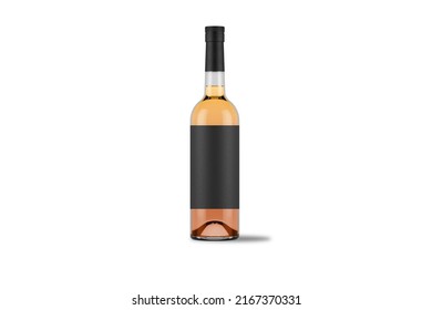 Wine Or Liquor Bottle Mockup Isolated On White Background. 3d Rendering.