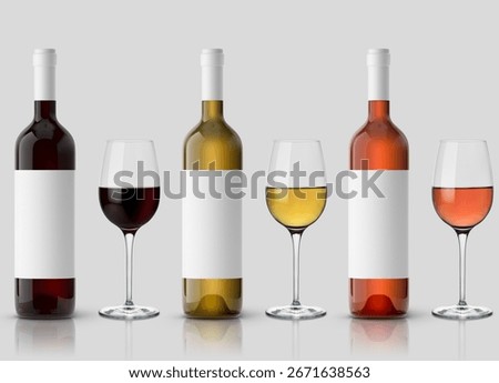 Wine Packaging, Bottle, Blank Label, Mock up