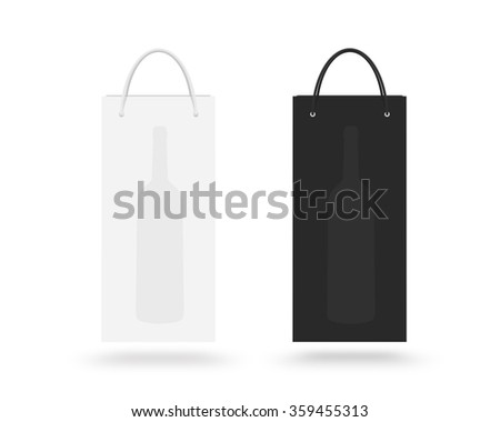 Download Wine Paper Bag Mock Isolated White Stock Illustration ...