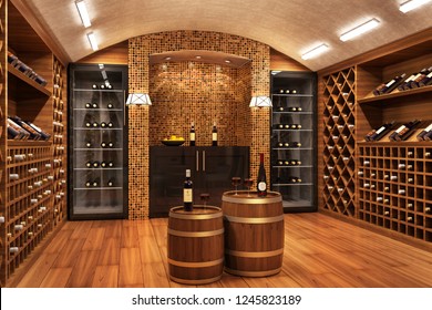 Wine vault. 3D rendering