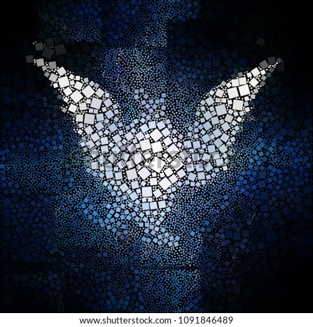 Winged being abstract. 3D rendering