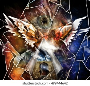 Wings  Abstract painting  3D Render