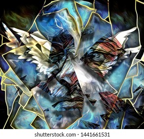 Wings  Abstract painting  Artwork for creative graphic design  3D rendering