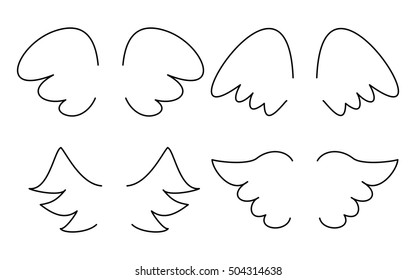線書き 可愛い 天使の羽 の画像 写真素材 ベクター画像 Shutterstock