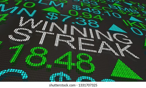 Winning Streak Stocks Rise Market Increase 3d Illustration