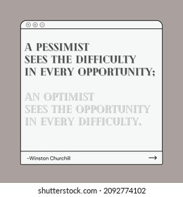 Winston Churchill Pessimist Optimist Quote 