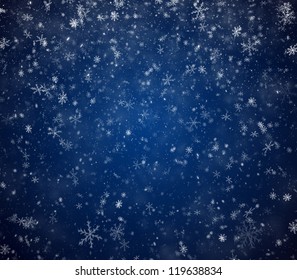 The Winter Background, Falling Snowflakes