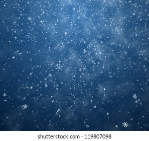 The Winter Background, Falling Snowflakes