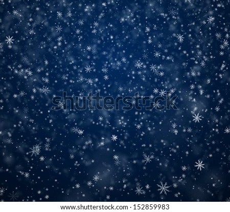 The winter background, falling snowflakes