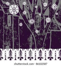 Winter background with trees