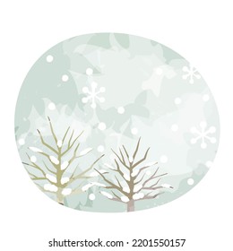 Winter Illustration With Snow On Dead Trees