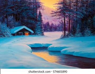 Winter Woods Painting Images Stock Photos Vectors Shutterstock