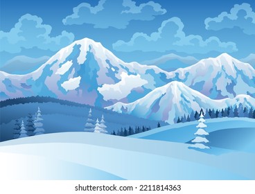 Winter landscape and snowy