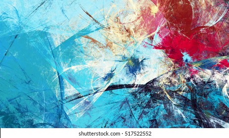 Winter morning. Cold blue winter pattern with lighting effect. Abstract painting soft color texture. Bright modern artistic motion background. Fractal artwork for creative graphic design