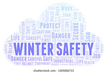 Winter Safety Word Cloud.  