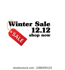 Winter sale 12.12. Big sale. Winter mega sale. Flash sale. Season end marketing. 12th December shopping. shopping season. Business ideas. Business banner, poster. Winter holidays shopping. Discounts - Powered by Shutterstock