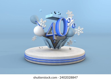 winter sale 40 percent off. 3d render - Powered by Shutterstock