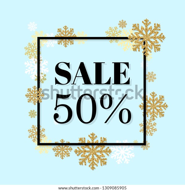 Winter Sale Poster With Percent\
