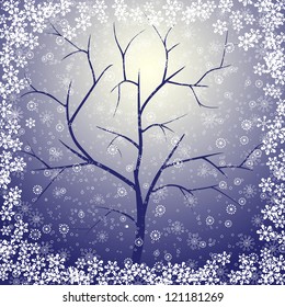 winter tree background, raster