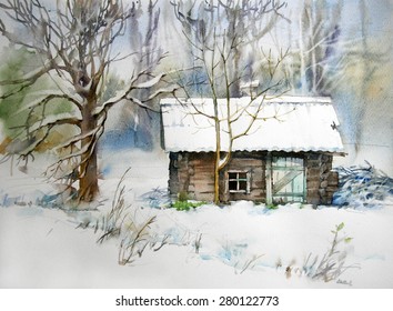 8,506 House snow watercolor Images, Stock Photos & Vectors | Shutterstock