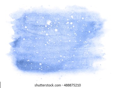 Winter Watercolor Background With Snow