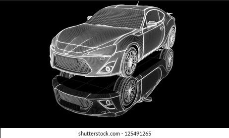 Wire-frame Car